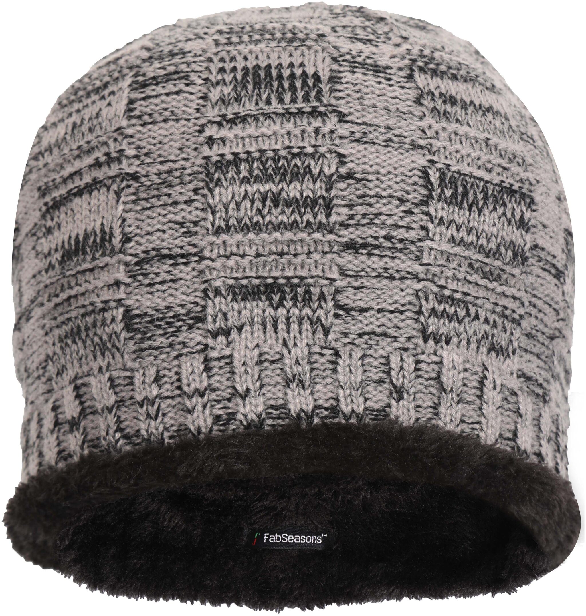 

FabSeasons Unisex Acrylic Woolen Skull Cap for Winters with Faux Fur lining on the inner side for extra protection from cold