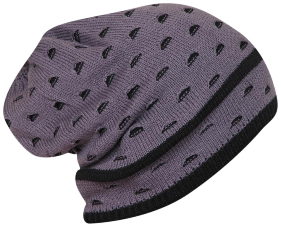 

Fabseasons Unisex Gray Acrylic Woolen Slouchy Beanie And Skull Cap For Winters