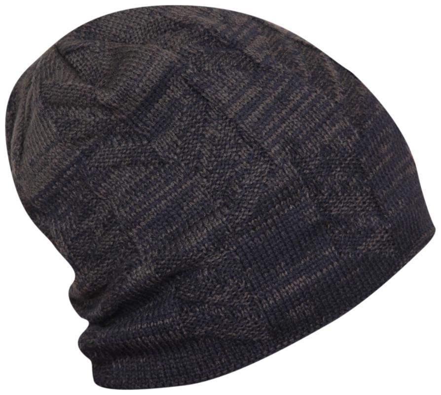 

Fabseasons Unisex Dual Color Blue Gray Acrylic Woolen Slouchy Beanie And Skull Cap For Winters