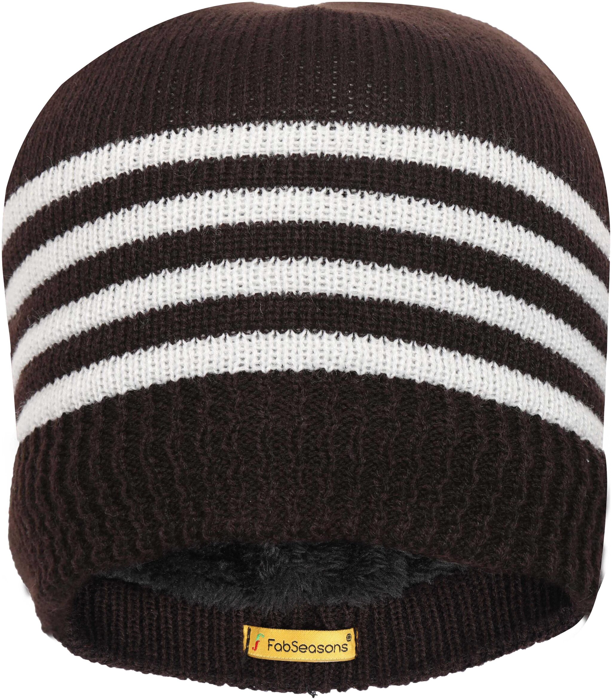 

FabSeasons Unisex Acrylic Woolen Skull Cap for Winters with Faux Fur lining on the inner side for extra protection from cold