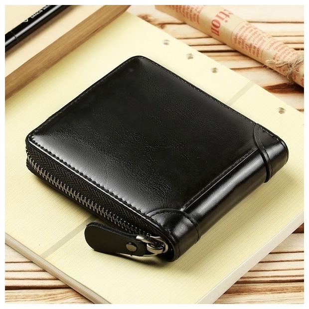 

FASHLOOK Men Black Leather Zip Around Wallet ( Pack of 1 )
