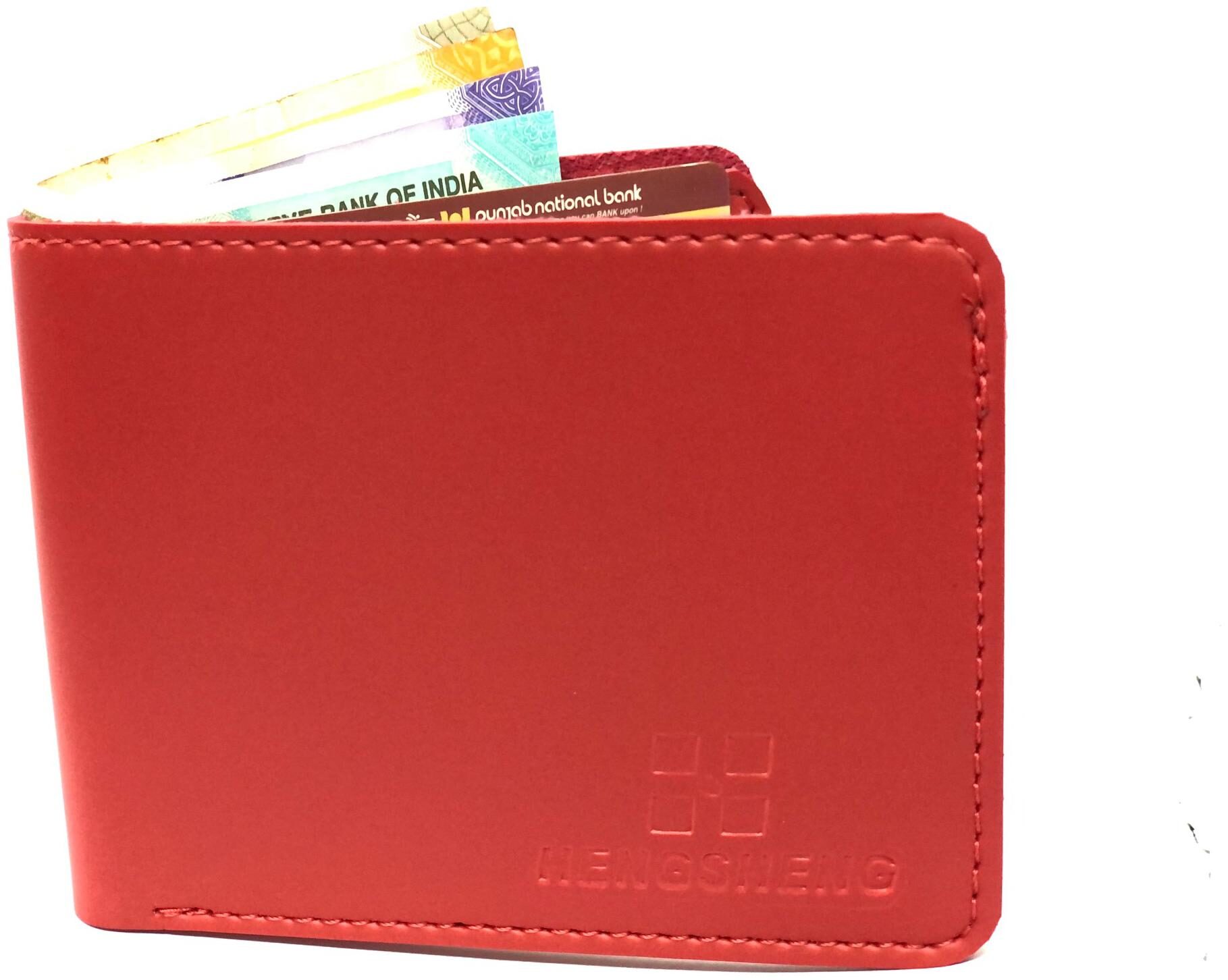 

FASHLOOK Men Red Leather Money Clip Wallet ( Pack of 1 )