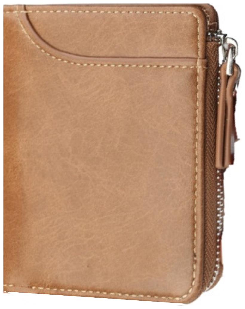 

FASHLOOK Men Tan Leather Zip Around Wallet ( Pack of 1 )