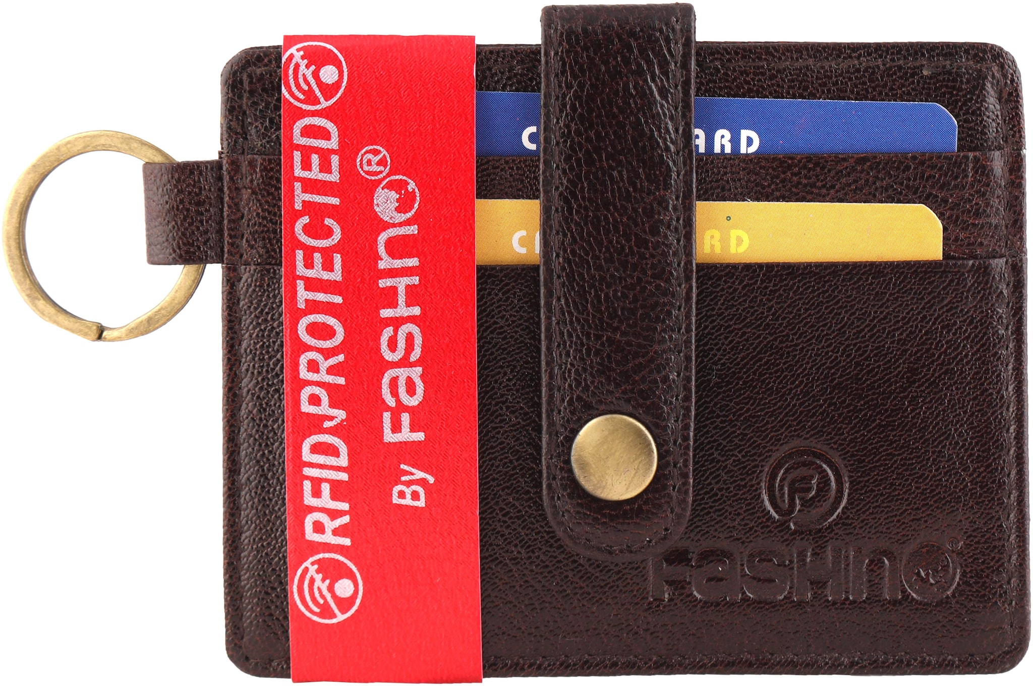 

Fashno Brown Unisex Genuine Leather RFID Credit Card Holder (5 Card Holder Slots)