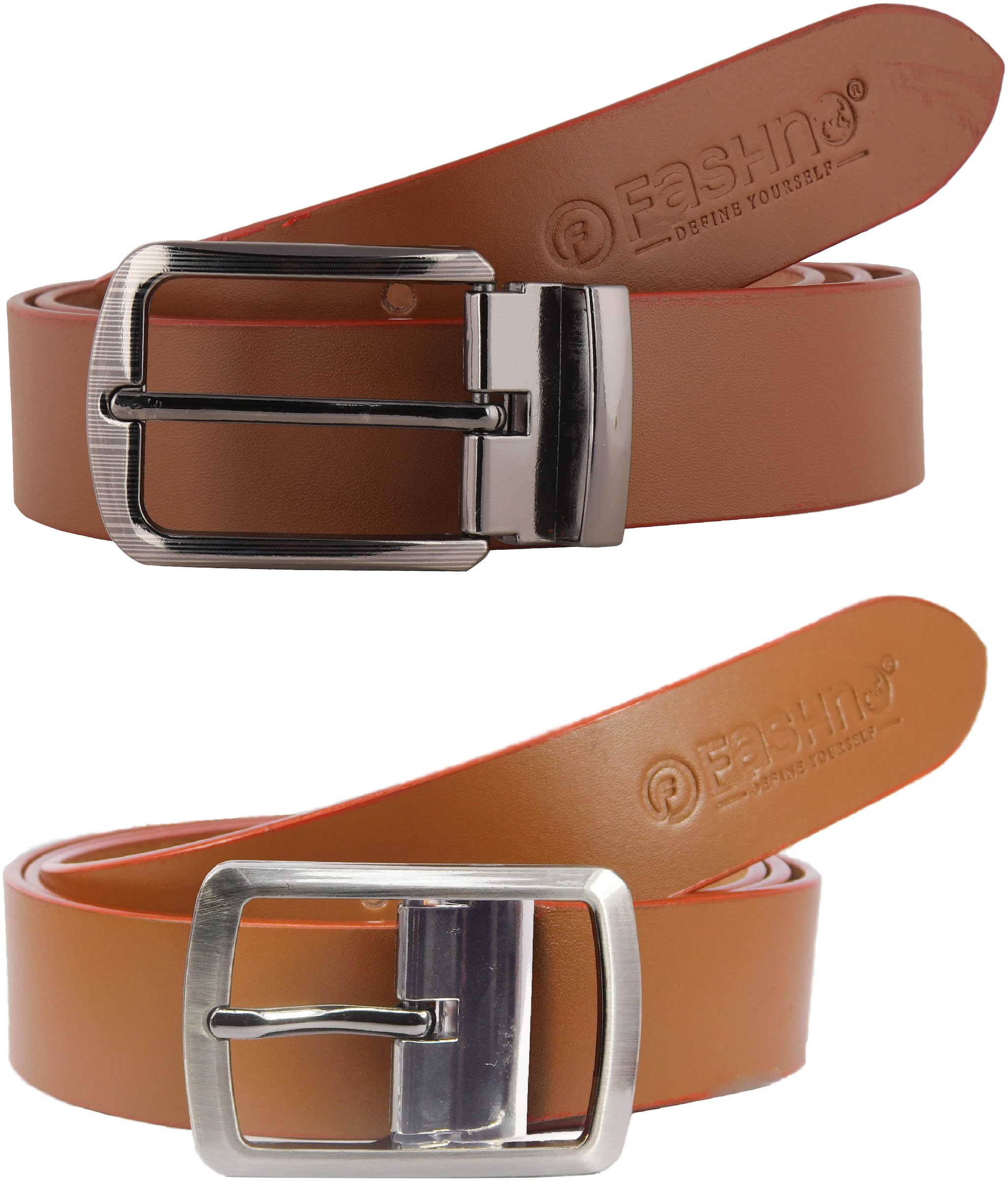 

Fashno Combo Of Pure Leather Belts Tan