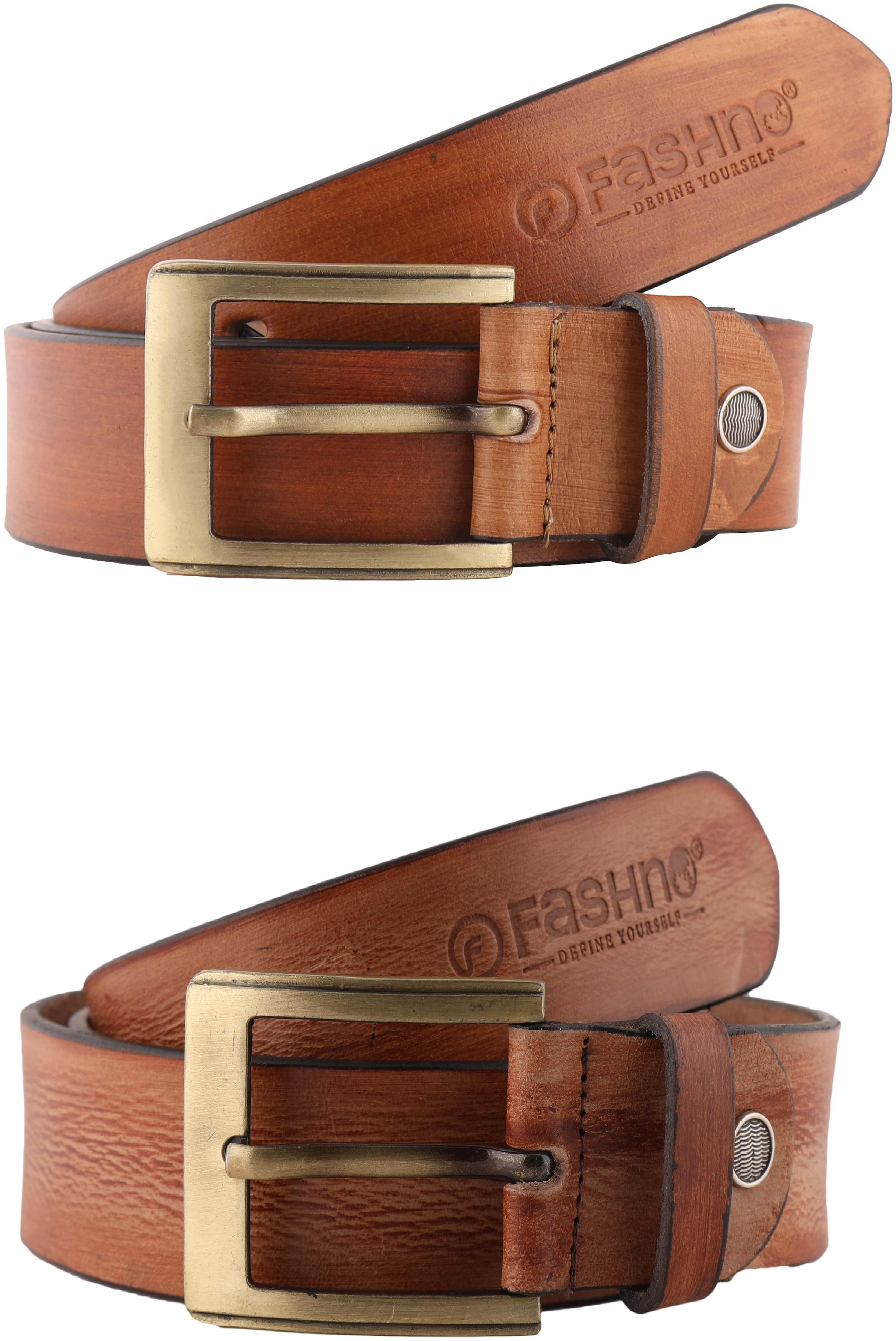 

Fashno Combo Of Tan Genuine Leather Belts