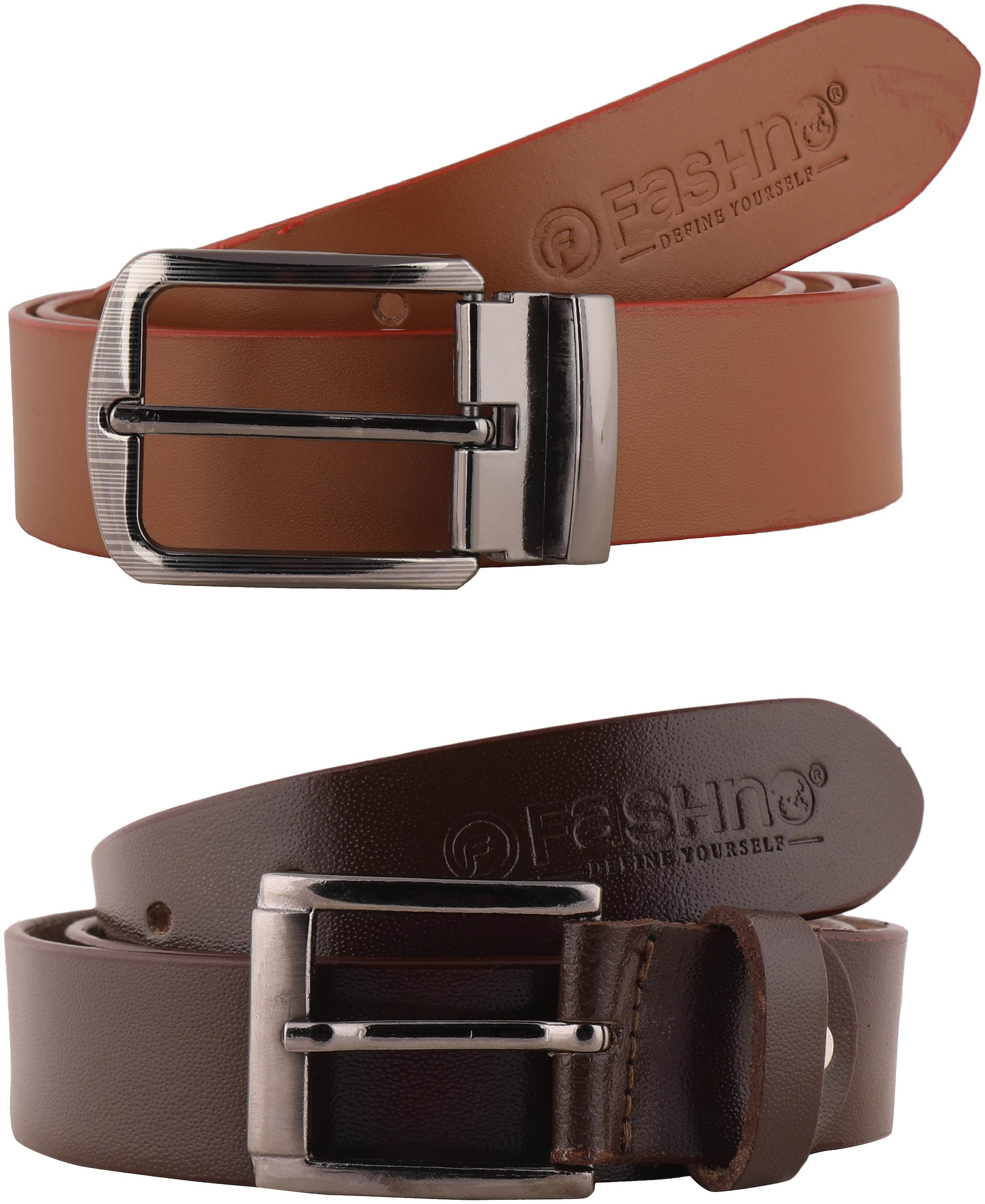 

Fashno Combo Of Brown And Tan Genuine Leather Belts
