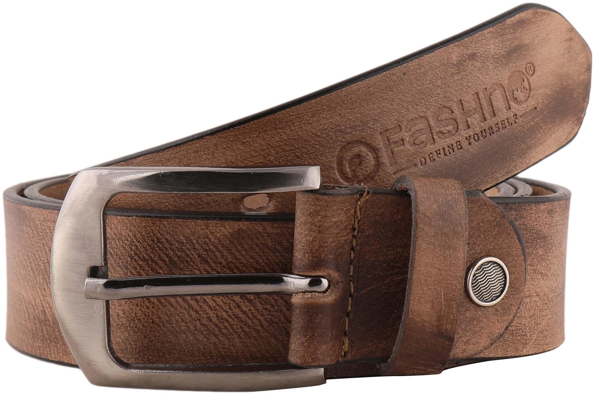 

Fashno Men Grey Casual Genuine Leather Belt