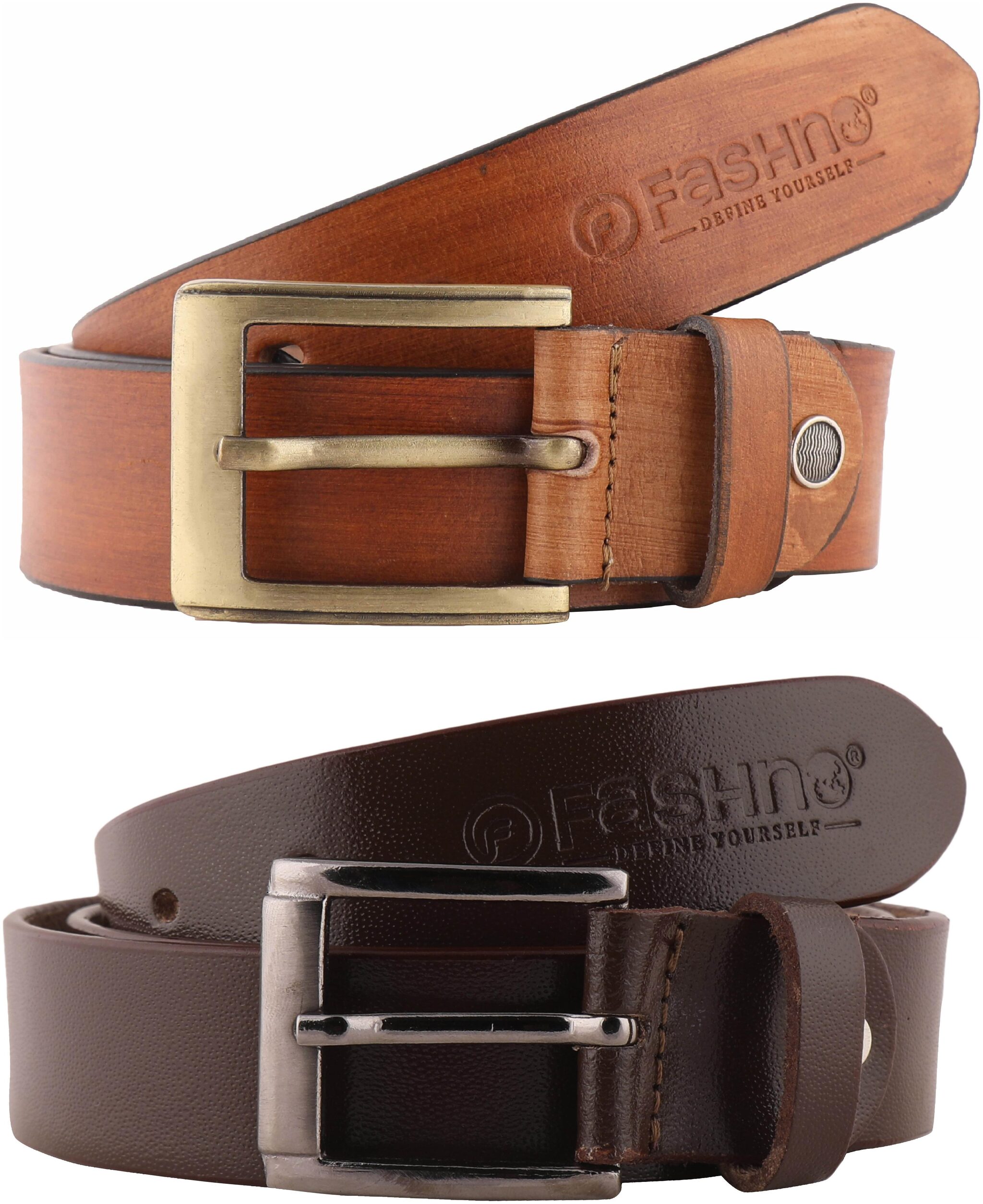 

Fashno Men Wooden Brown And Brown Genuine Leather Belt