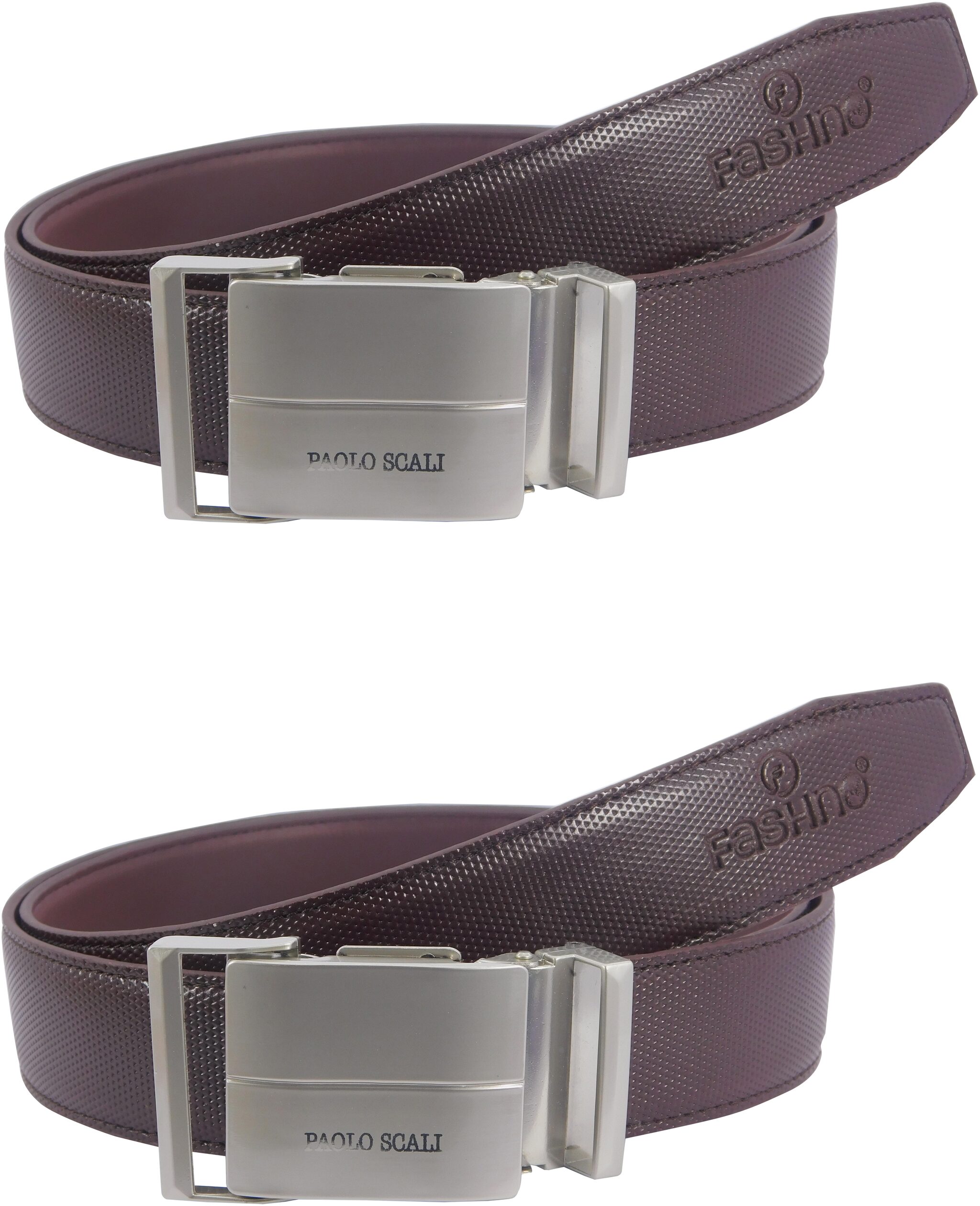

Fashno Mens Combo PU Brown Adjustable Silver Buckle Belt