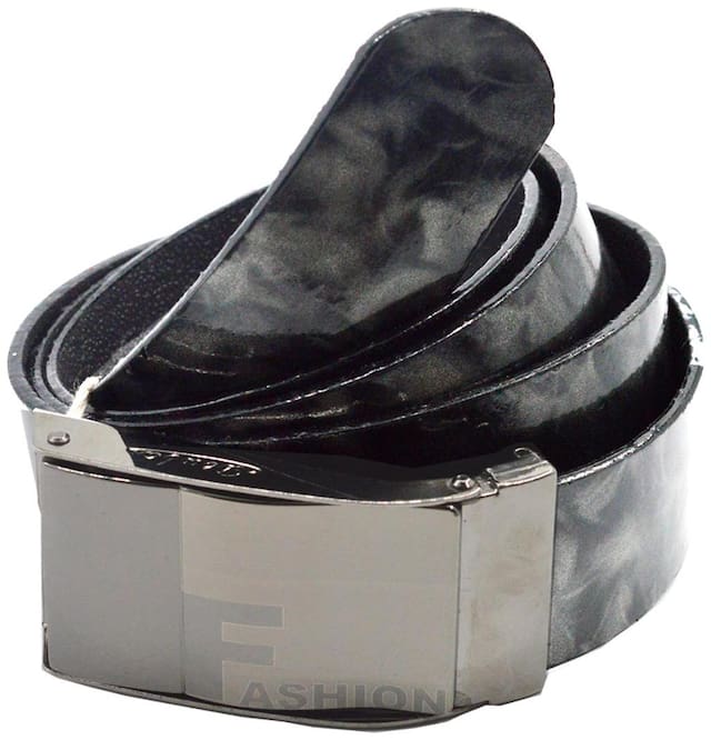 Faynci Collection of Multicolor Synthetic Leather Fashion Design Belt with Auto Lock Buckle (SILVER)