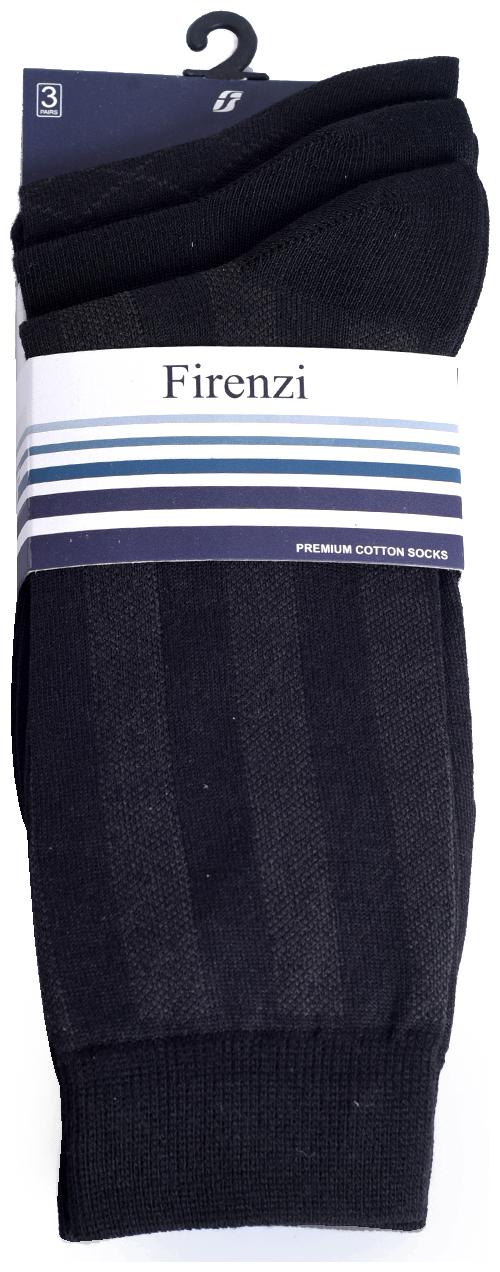 

Firenzi Black Cotton Crew length socks ( Pack of 3 )