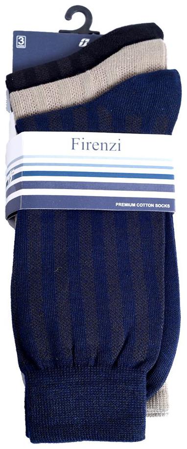 

Firenzi Blue Cotton Calf length socks ( Pack of 3 )