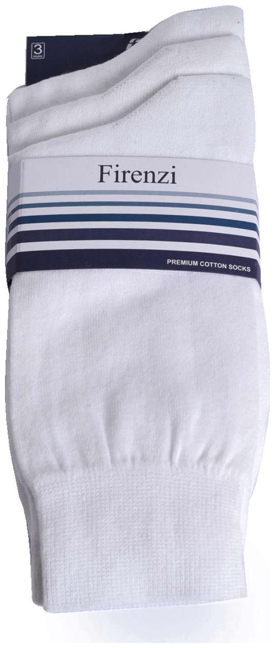 

Firenzi White Cotton Crew length socks ( Pack of 3 )
