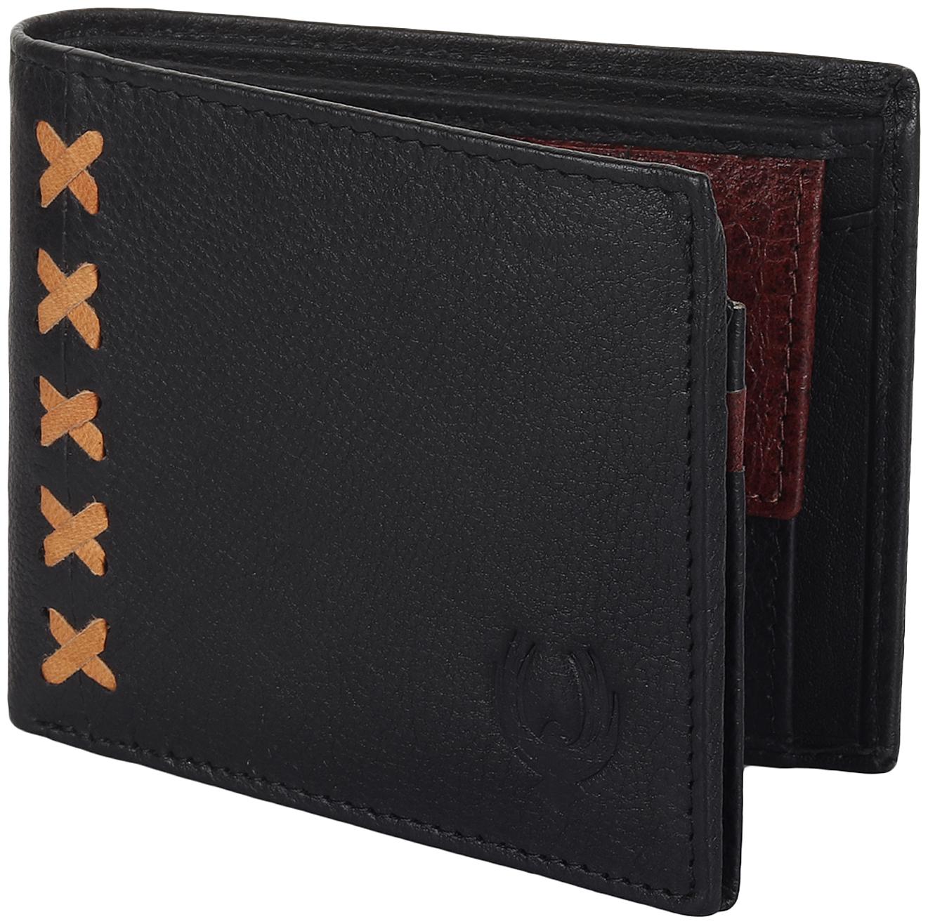 

Flyer Men Black Leather Bi-Fold Wallet ( Pack of 1 )