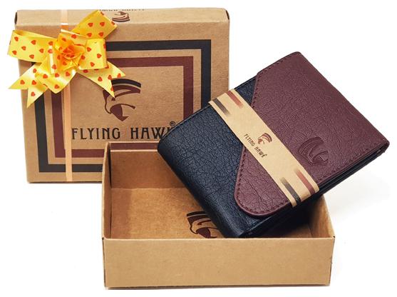 

FLYING HAWK Men Brown Black Artificial Leather Wallet
