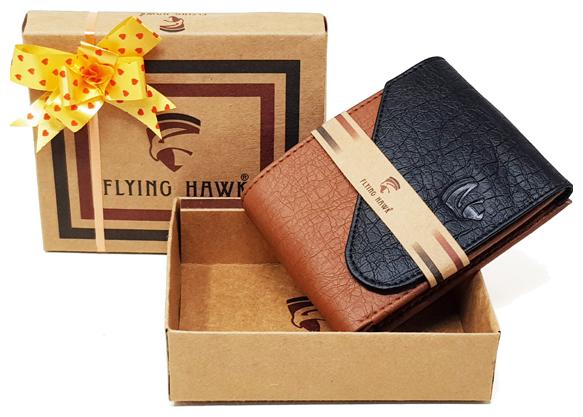 

FLYING HAWK Men Black Tan Artificial Leather Wallet