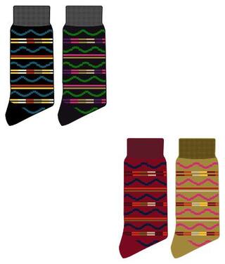Footies Men Crew length socks Pack of 4 Assorted