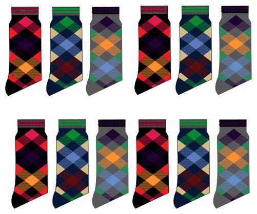 

FOOTIES ASSORTED COLORFUL CHECKS SOCKS(PACK OF 12PAIRS)