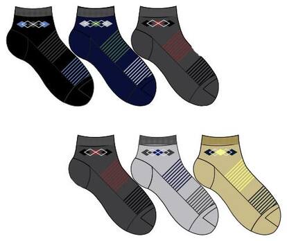 Footies Men Ankle length socks Pack of 6 Assorted
