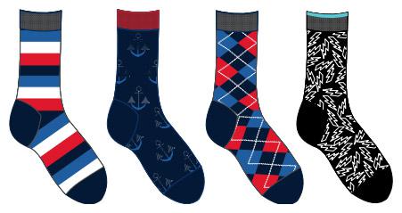 

Footies Assorted Cotton Crew length socks ( Pack of 4 )