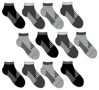 Footies Men Ankle length socks Pack of 12 Assorted
