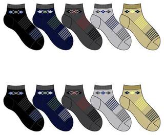 Footies Men Ankle length socks Pack of 10 Assorted