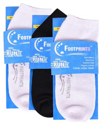 

Footprints Organic Assorted Cotton Ankle length socks ( Pack of 3 )