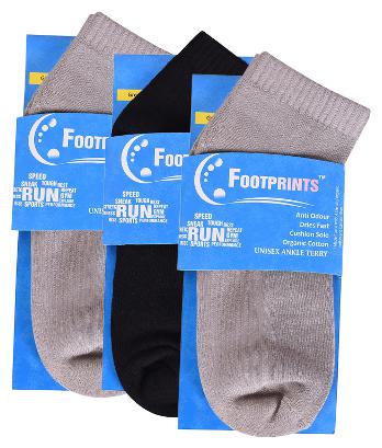

Footprints Organic Assorted Cotton Ankle length socks ( Pack of 3 )
