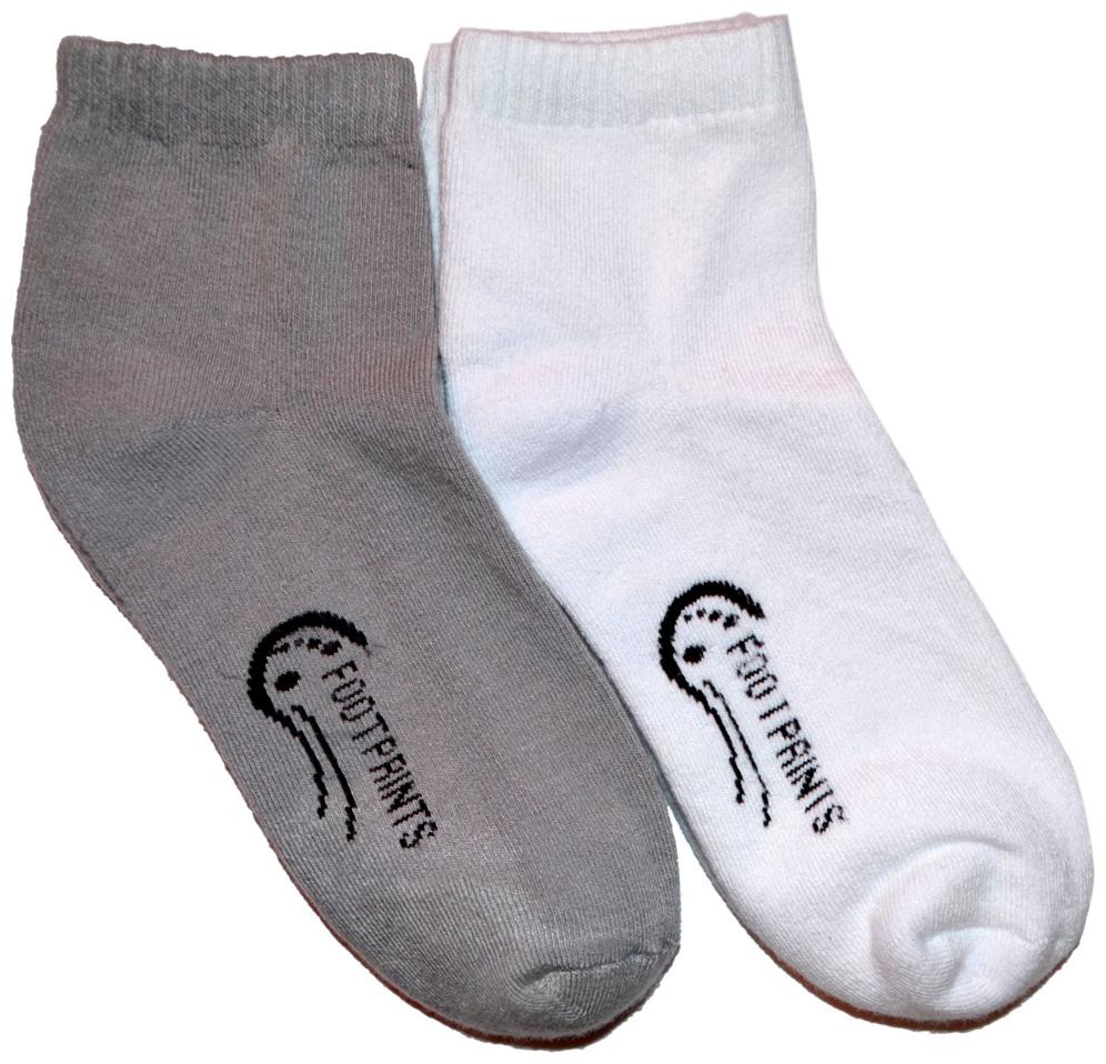

Footprints Organic Grey And White Cotton Socks Pack of 2