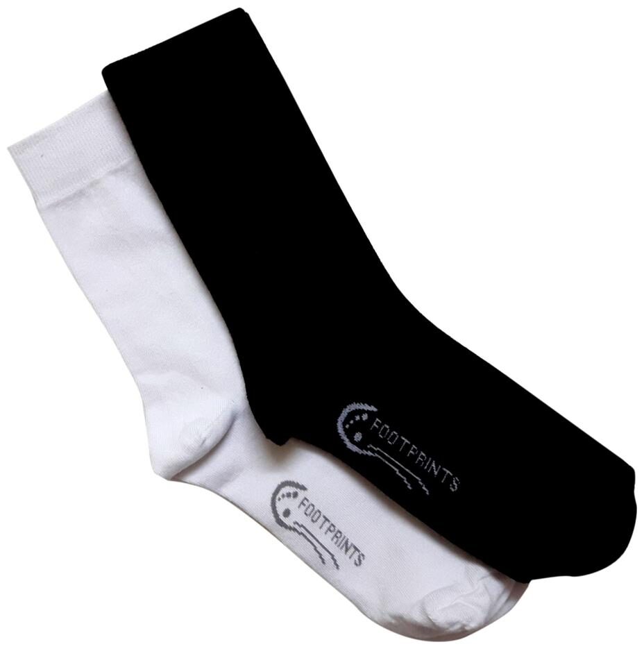 

Footprints Organic Black And White Cotton Socks Pack of 2