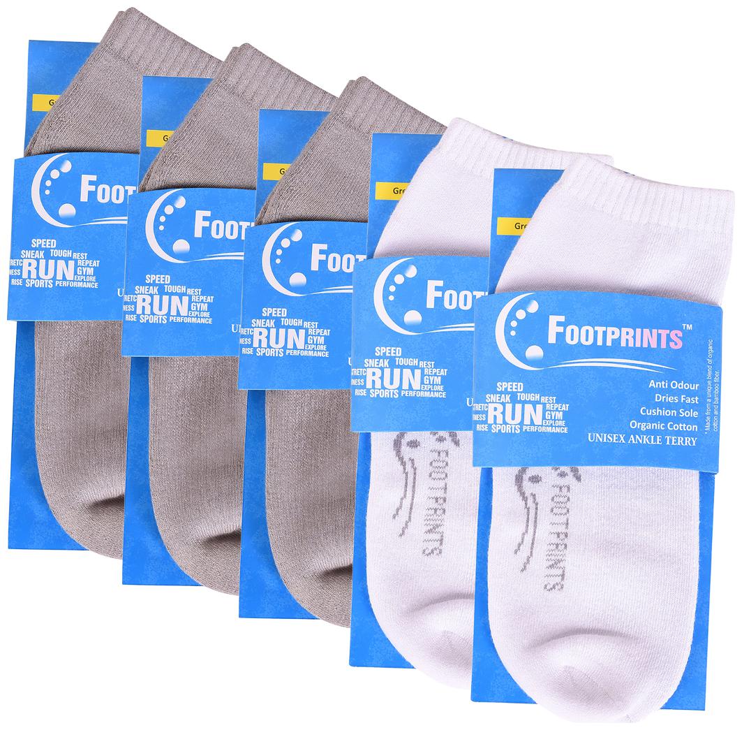 

Footprints Organic Assorted Cotton Ankle length socks ( Pack of 5 )