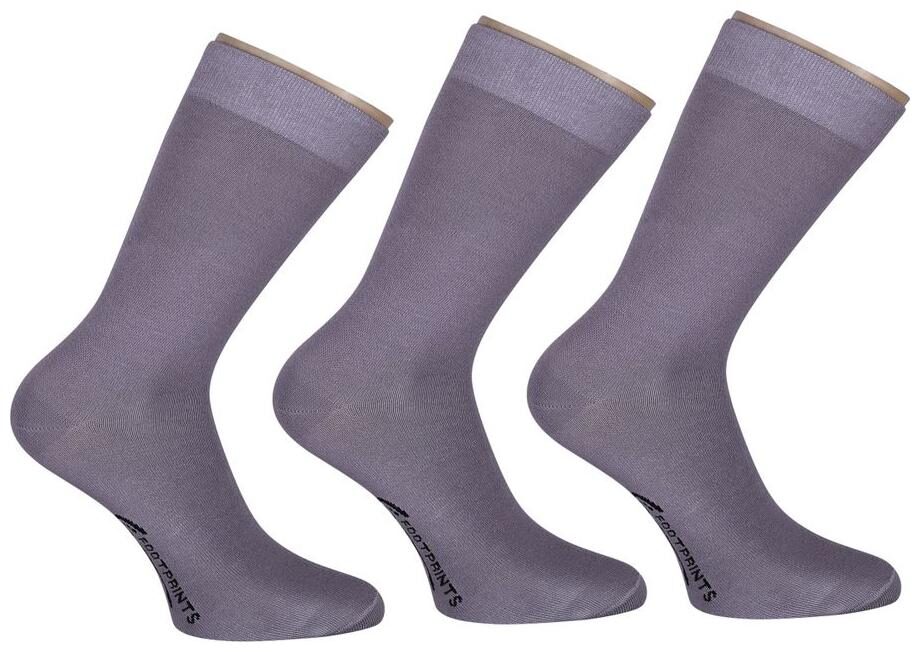 

Footprints Organic Grey Cotton Calf length socks ( Pack of 3 )