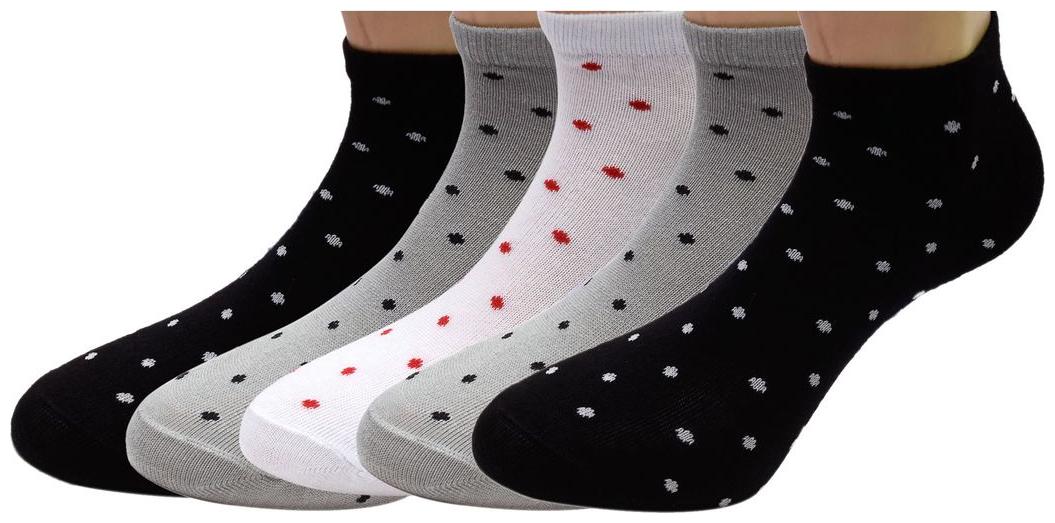 

Footprints Organic Cotton Women Ankle Socks- Pack of 5 Pairs - Polka Dot- (2B 2G 1W )- Freesize (6-9)