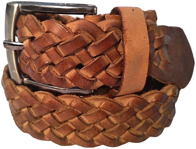 Forever99 Genuine Leather Men's/Girls Braided Belt leather belt for men casual branded # Tan Pure leather belt for men Casual branded & Unisex