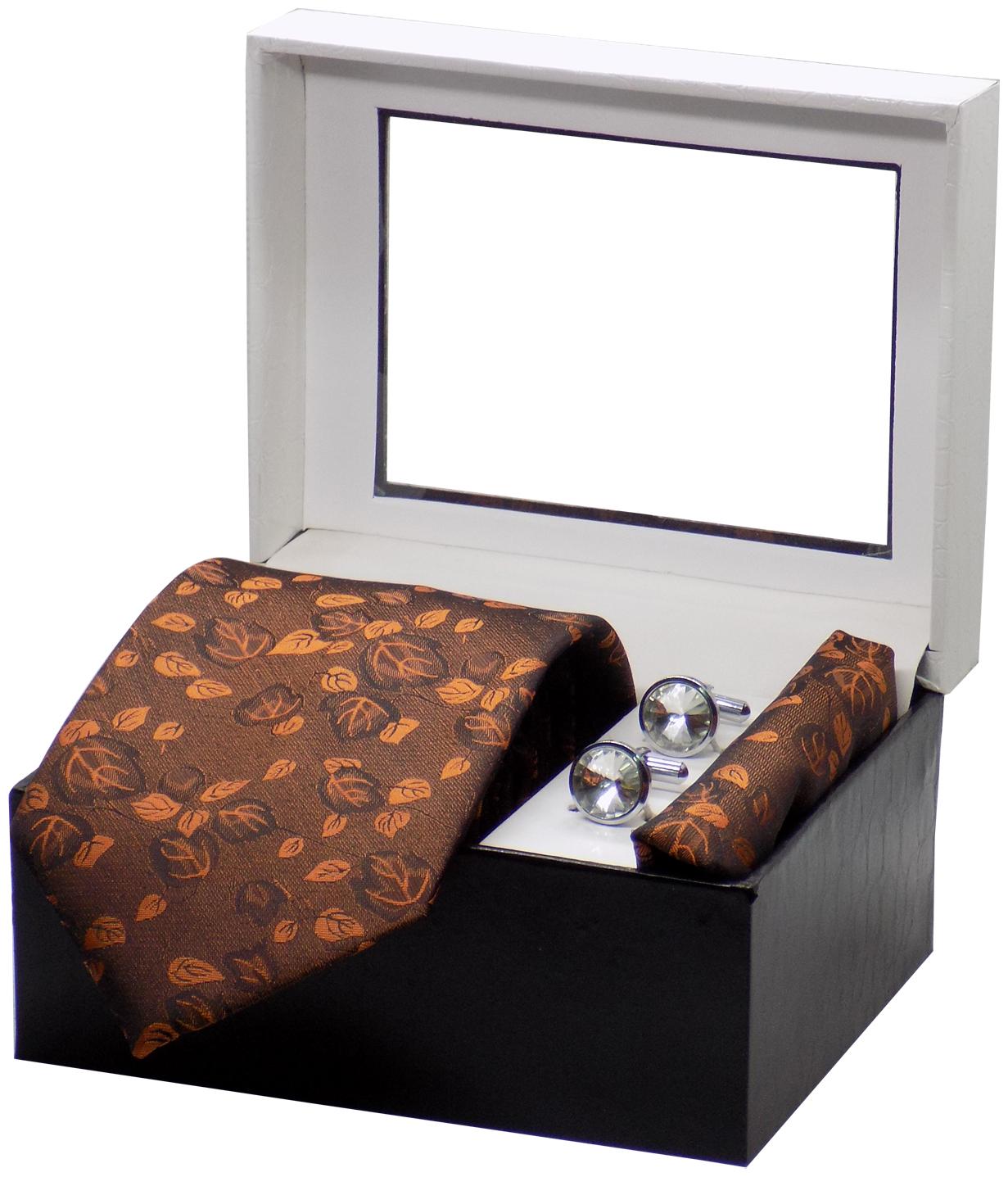 

Forty Hands Men s Necktie Gift Set (Brown) (FTS223)