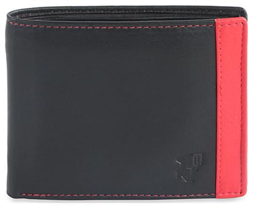 

FT GENUINE LEATHER BLACK COLOR RED STRIP ON TOP WALLET FOR MEN
