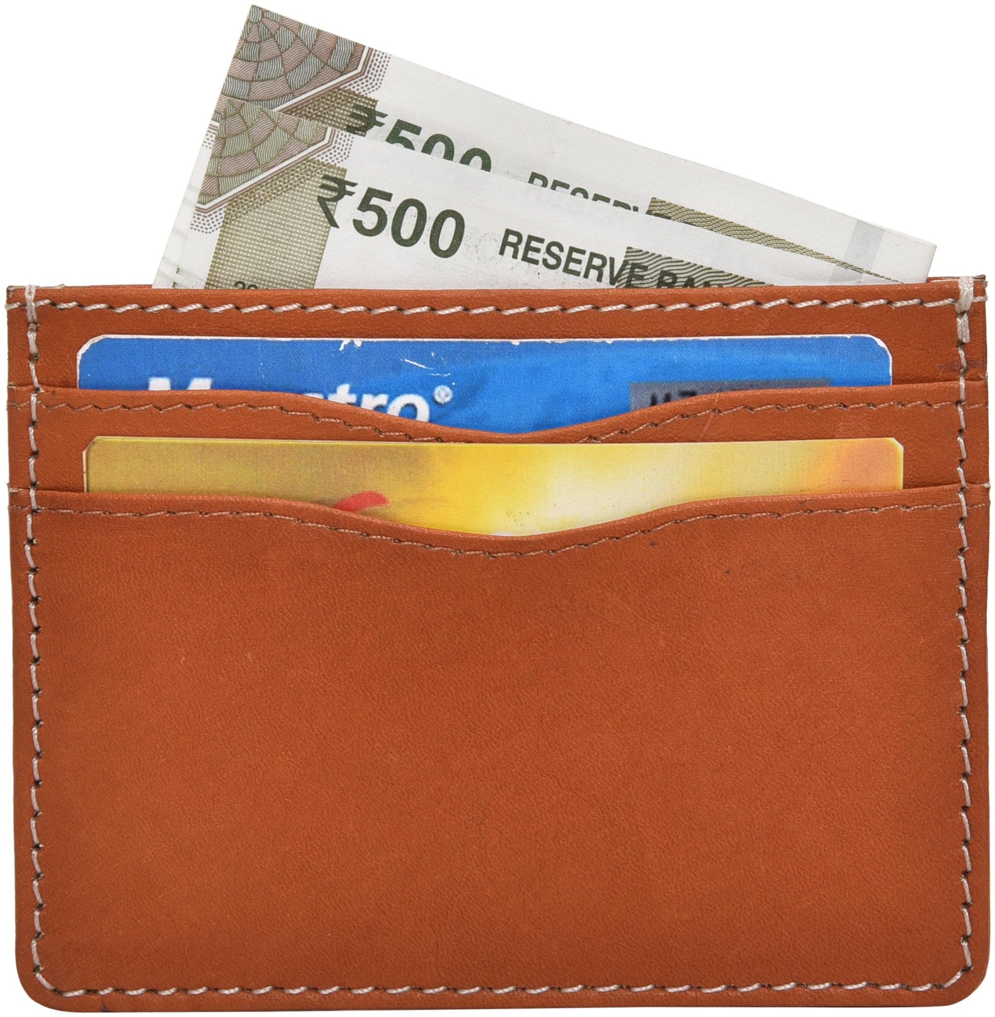

FT GENUINE LEATHER BROWN COLOR SLIM CREDIT CARD HOLDER FOR MEN