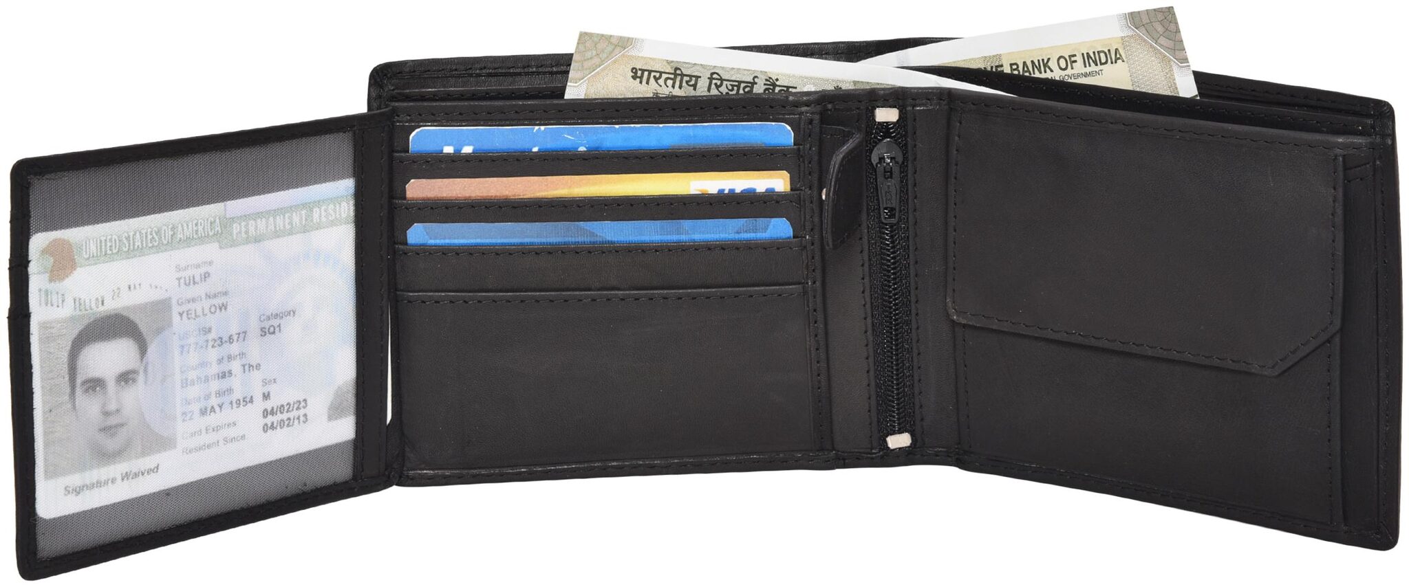 

FT GENUINE LEATHER BLACK COLOR NOTE CASE I D HOLDER FOR MEN