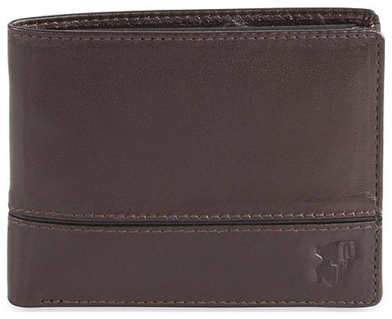

FT GENUINE SMART SHEEP LEATHER DEEP BROWN COLOR WALLET WITH BLACK PIPPIN ON TOP