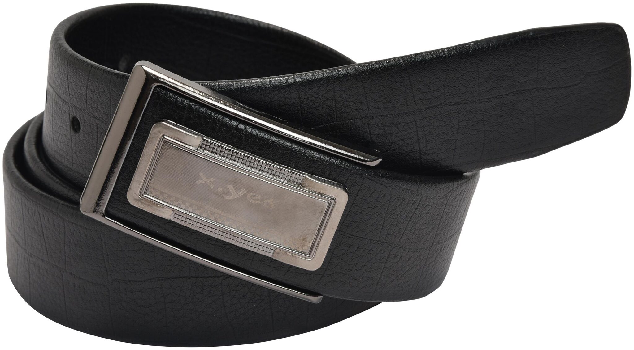 

FT Mens Genuine Leather Belt High Black Shine