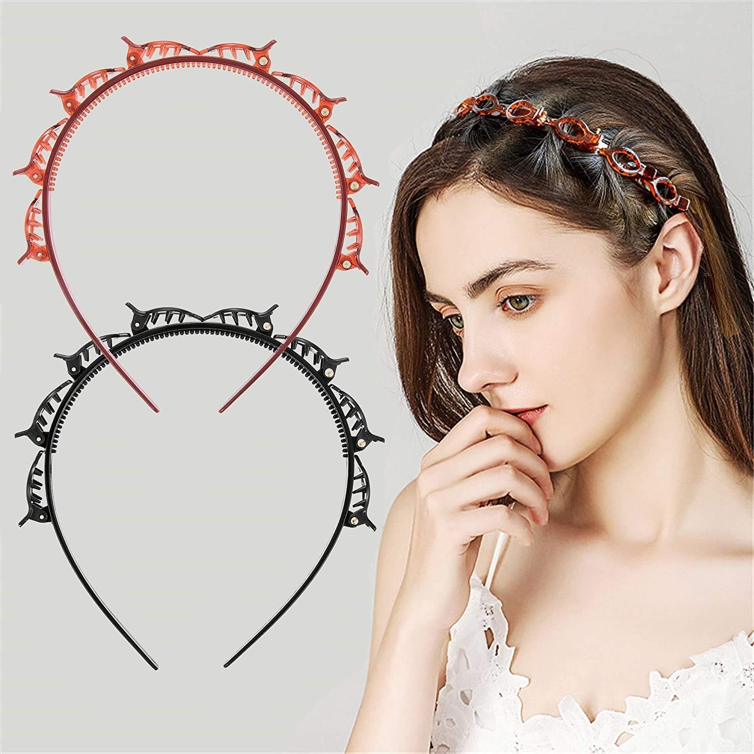 

FUNKY DEAL Women Hair band ( Black Red Set of 2 )