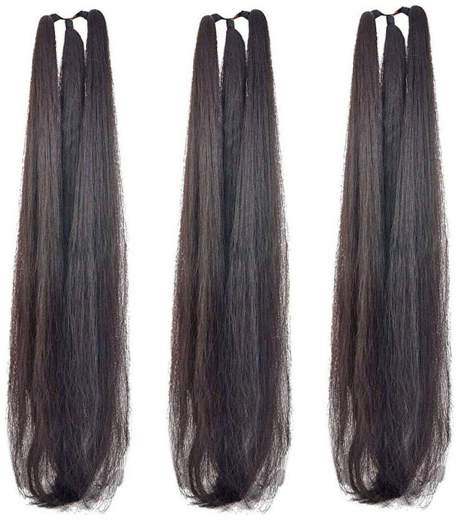 

GadinFashion Stylish Combo Of 3 Hair Parandi Hair Extenshion for Festives Braid Extension 42 inch (Black)