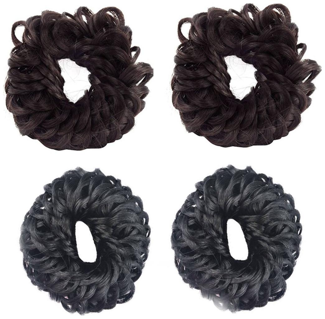

GadinFashion Set of 4 Brown And Black Hair Juda Band Hair Accessories Juda Bun Maker Band Juda Accessories For Women And Girls (Brown And Black)