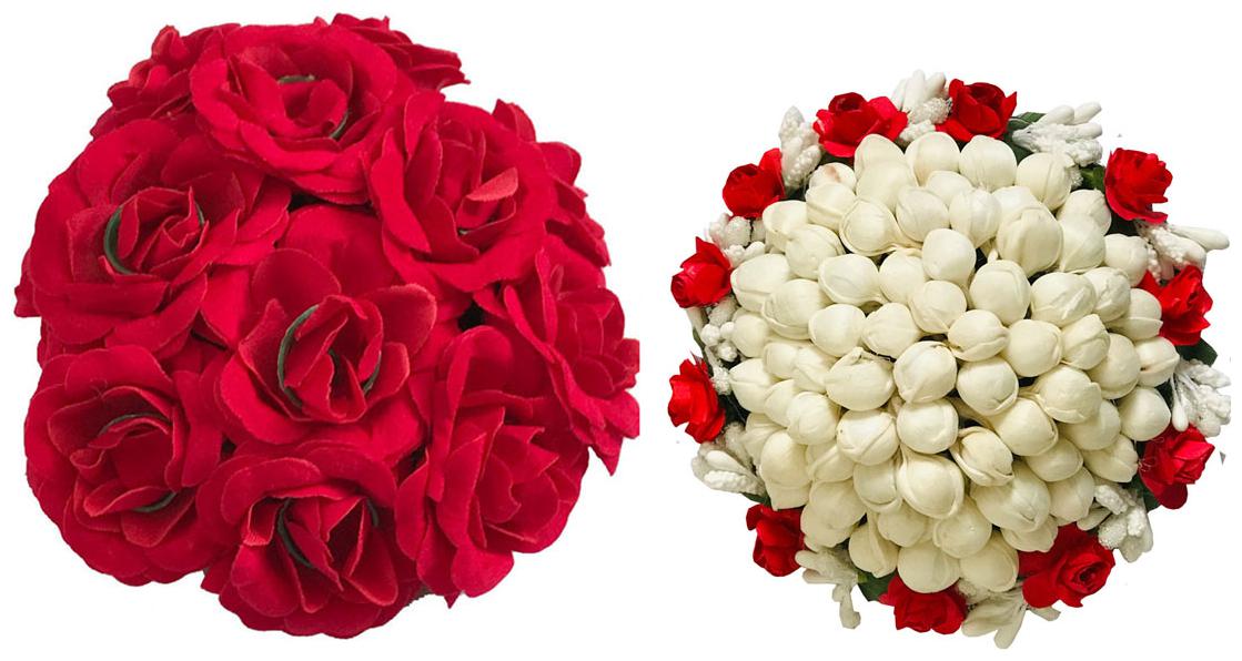 

GADINFASHION Women Hair accessory set ( White Red Set of 2 )
