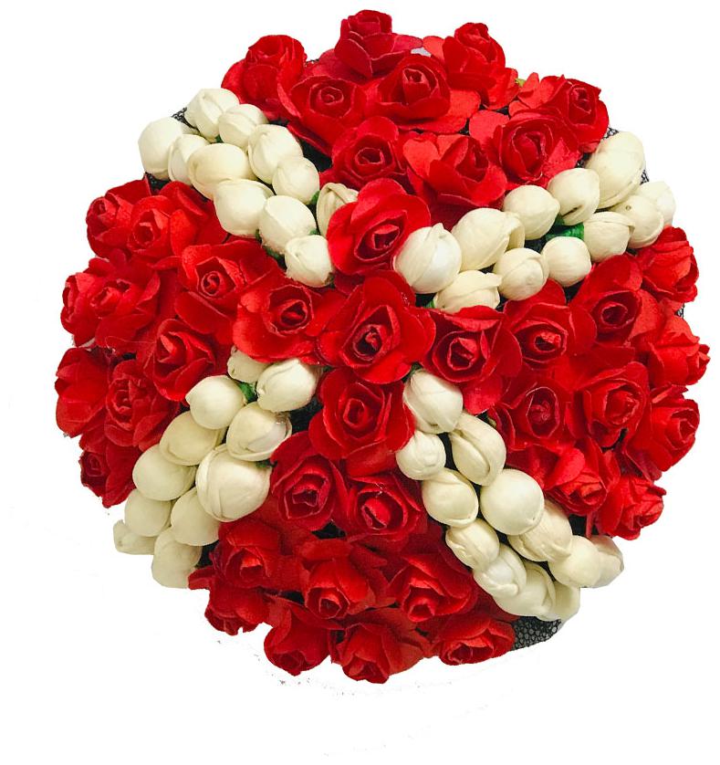 

GADINFASHION Women Hair accessory set ( White Red Set of 1 )