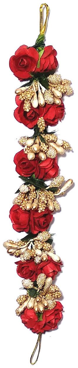 

GadinFashion Fancy Red Fabric Hair Gajra Flower Juda Gajra Juda Band Hair Accessories for Women Girls