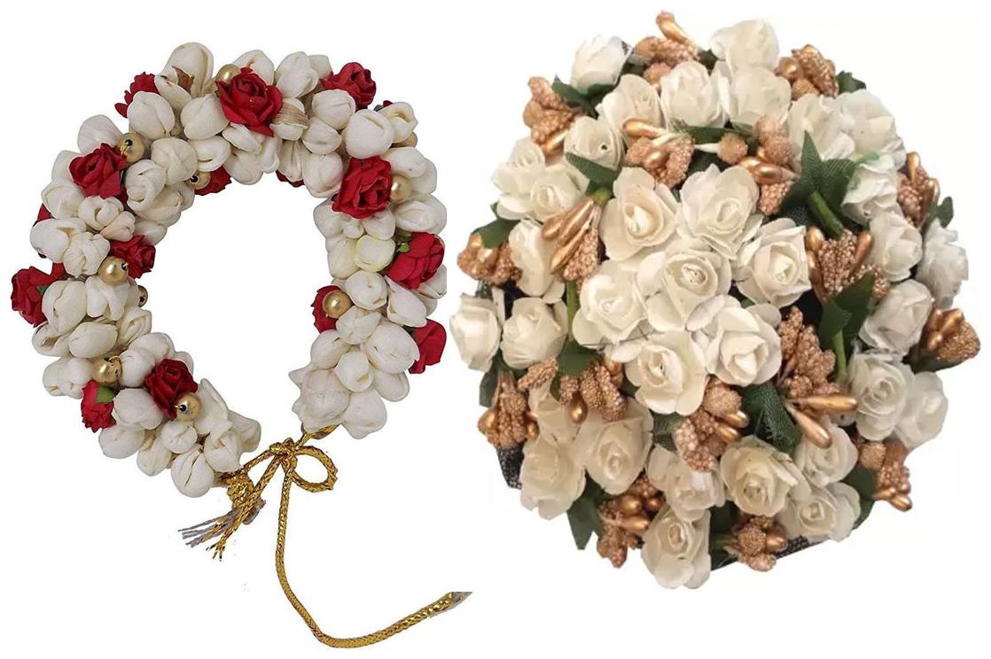

Gadinfashion Hair Bun Combo Mogra Artificial Gajra Full Juda Bun For Women In White Pack-02