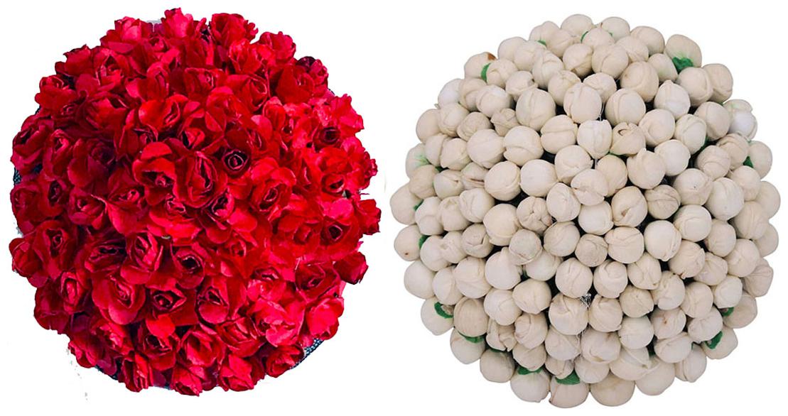 

GADINFASHION Women Hair accessory set ( White Red Set of 2 )