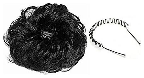 

GadinFashion Black rubber Juda For Women with Free Zig Zag Hair Band